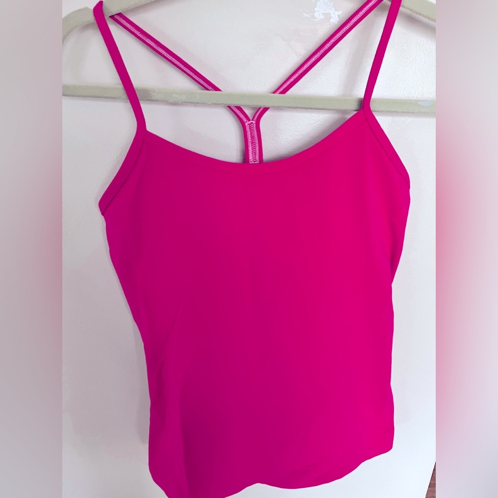 Lululemon Power Racerback , hot pink , size 6 , Cotton soft feel . Mint conditio